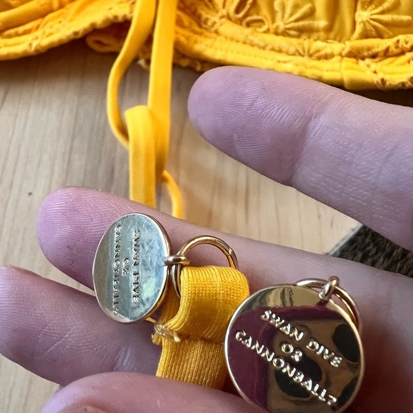 KATE SPADE NWT‎ Yellow Saffron Halter Bikini Top Size Small - Picture 5 of 8